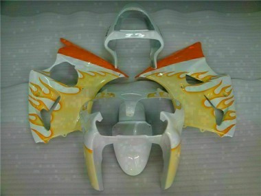 Cheap 2000-2002 White Yellow Flame Kawasaki ZX6R Bike Fairings Canada