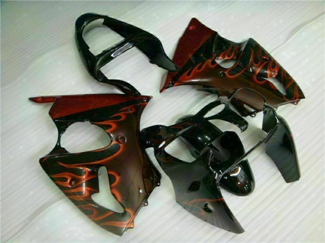 Cheap 2000-2002 Black Red Flame Kawasaki ZX6R Motorcycle Fairing Kits Canada