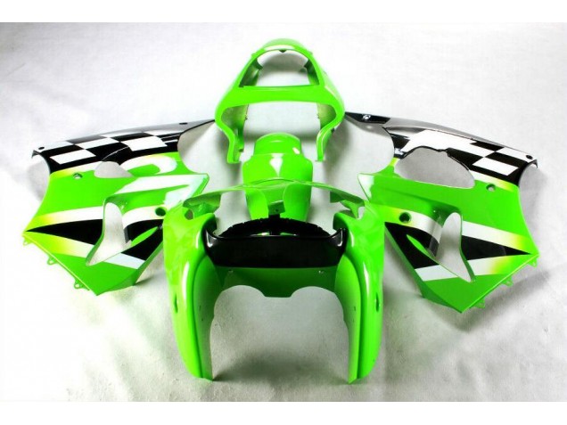 Cheap 2000-2002 Green Black White Kawasaki ZX6R Bike Fairings Canada Cheap 2000-2002 Green Black White Kawasaki ZX6R Bike Fairings Canada