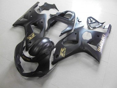Cheap 2000-2002 All Matte Black with Gold Sticker Suzuki GSXR 1000 Motorcycle Bodywork Canada