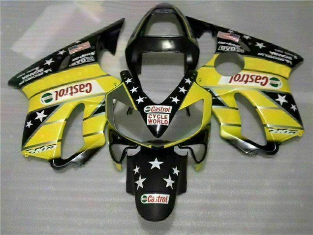 Cheap 2001-2003 Yellow Black Castrol Cycle World Honda CBR600 F4i Motorcycle Bodywork Canada Cheap 2001-2003 Yellow Black Castrol Cycle World Honda CBR600 F4i Motorcycle Bodywork Canada