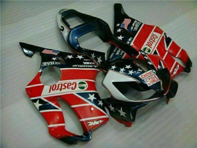Cheap 2001-2003 Red White Blue Castrol Cycle World Honda CBR600 F4i Motorcycle Fairings Kits Canada Cheap 2001-2003 Red White Blue Castrol Cycle World Honda CBR600 F4i Motorcycle Fairings Kits Canada