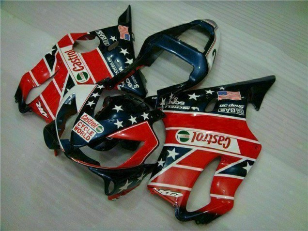 Cheap 2001-2003 Red White Blue Castrol Cycle World Honda CBR600 F4i Motorcycle Fairings Kits Canada Cheap 2001-2003 Red White Blue Castrol Cycle World Honda CBR600 F4i Motorcycle Fairings Kits Canada
