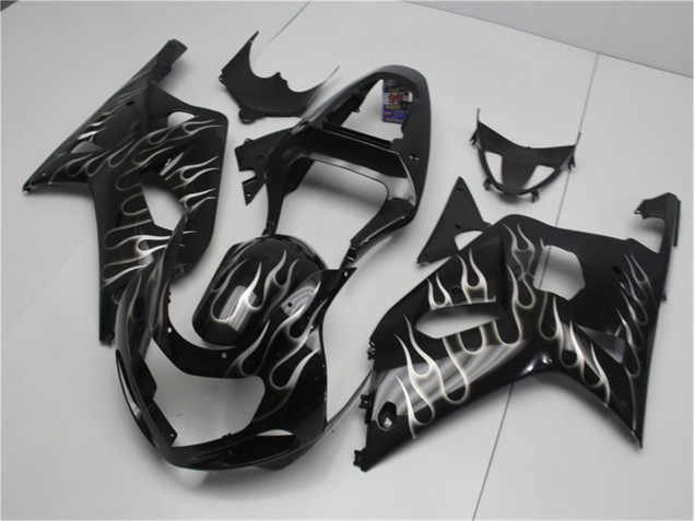 Cheap 2001-2003 Black White Flame Suzuki GSXR 600/750 Motorcycle Fairing Kits Canada Cheap 2001-2003 Black White Flame Suzuki GSXR 600/750 Motorcycle Fairing Kits Canada