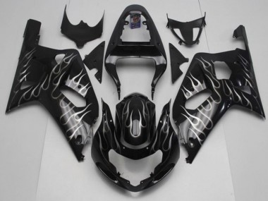 Cheap 2001-2003 Black White Flame Suzuki GSXR 600/750 Motorcycle Fairing Kits Canada