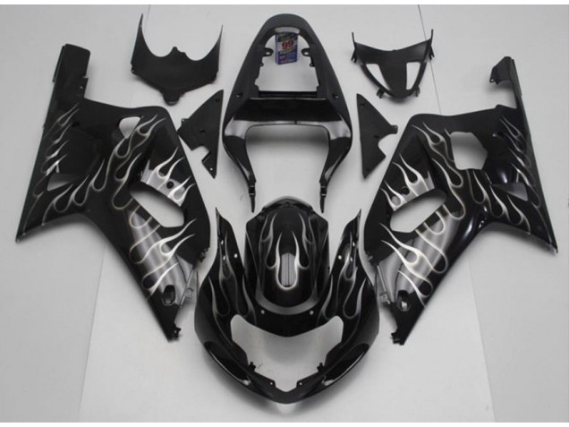 Cheap 2001-2003 Black White Flame Suzuki GSXR 600/750 Motorcycle Fairing Kits Canada Cheap 2001-2003 Black White Flame Suzuki GSXR 600/750 Motorcycle Fairing Kits Canada