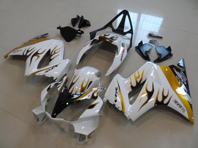 Cheap 2002-2013 White Gold Black Flame Honda VFR800 Bike Fairings Canada Cheap 2002-2013 White Gold Black Flame Honda VFR800 Bike Fairings Canada