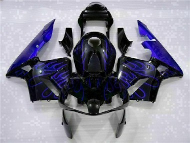 Cheap 2003-2004 Black with Blue Flame Honda CBR600RR Motorcycle Fairing Kits Canada