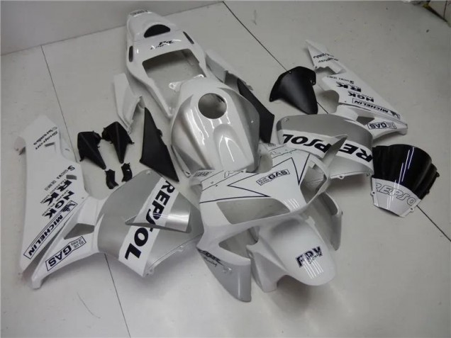 Cheap 2003-2004 Silver White Black Repsol Honda CBR600RR Motorcycle Fairings Kit Canada Cheap 2003-2004 Silver White Black Repsol Honda CBR600RR Motorcycle Fairings Kit Canada