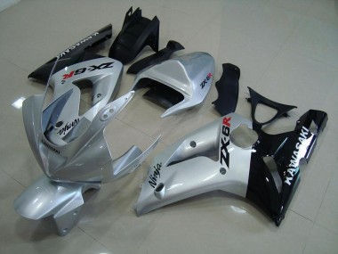 Cheap 2003-2004 Silver Black Kawasaki ZX6R Motorcycle Fairing Kit Canada