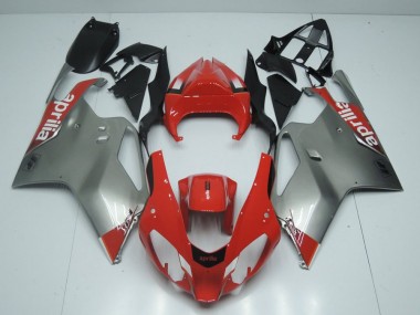 Cheap 2003-2006 Silver and Red Aprilia RSV1000 Motorbike Fairing Kits Canada