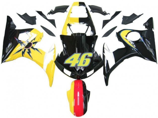 Cheap 2003-2005 Black Yellow No. 46 Yamaha YZF R6 Motorcycle Fairings Canada Cheap 2003-2005 Black Yellow No. 46 Yamaha YZF R6 Motorcycle Fairings Canada