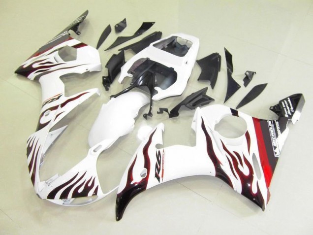 Cheap 2003-2005 White and Flame Yamaha YZF R6 Bike Fairing Canada Cheap 2003-2005 White and Flame Yamaha YZF R6 Bike Fairing Canada