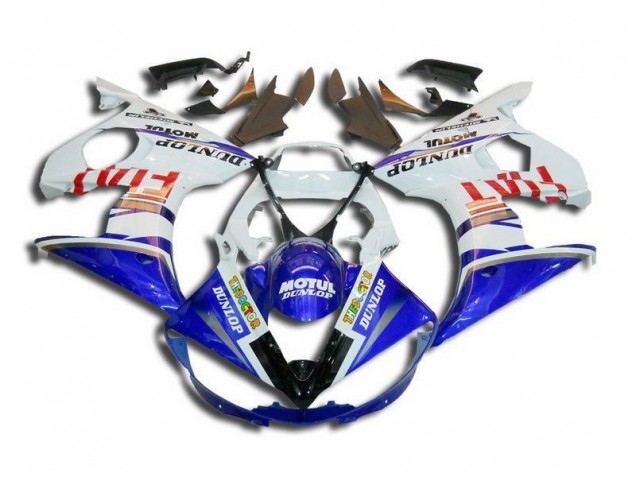 Cheap 2003-2005 White Blue Fiat Motul Dunlop Yamaha YZF R6 Bike Fairings Canada Cheap 2003-2005 White Blue Fiat Motul Dunlop Yamaha YZF R6 Bike Fairings Canada