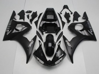 Cheap 2003-2005 Black with Silver Decals Yamaha YZF R6 Motorcycle Fairing Kits Canada