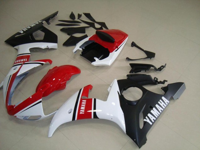 Cheap 2003-2005 Red White Matte Black Yamaha YZF R6 Moto Fairings Canada