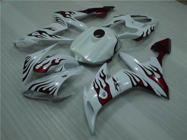 Cheap 2004-2006 White Red Flame Yamaha YZF R1 Motorcyle Fairings Canada Cheap 2004-2006 White Red Flame Yamaha YZF R1 Motorcyle Fairings Canada