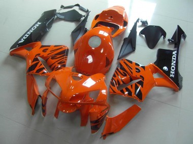 Cheap 2005-2006 Orange Black Flame Honda CBR600RR Replacement Motorcycle Fairings Canada