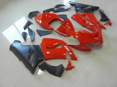 Cheap 2005-2006 Red and Matte Black Kawasaki ZX6R Bike Fairings Canada