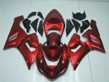 Cheap 2005-2006 Candy Red Kawasaki ZX6R Motorcycle Fairing Kits Canada