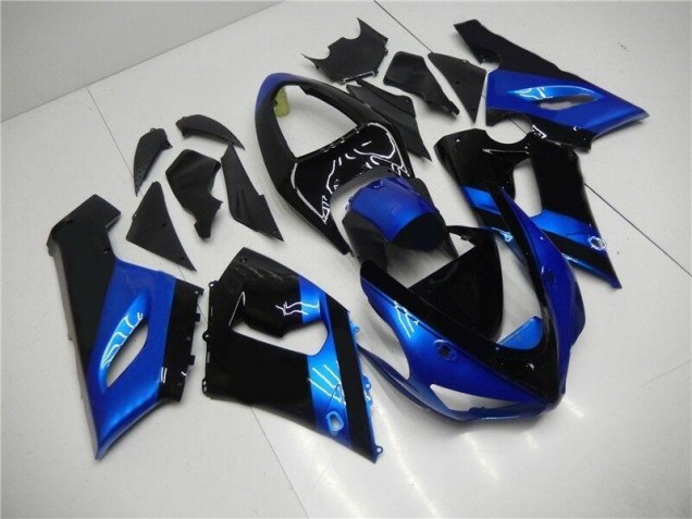 Cheap 2005-2006 Blue Black Kawasaki ZX6R Motorcycle Fairing Kits Canada Cheap 2005-2006 Blue Black Kawasaki ZX6R Motorcycle Fairing Kits Canada