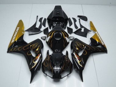 Cheap 2006-2007 Black Gold Flame Honda CBR1000RR Motor Bike Fairings Canada