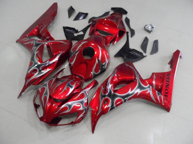 Cheap 2006-2007 Red with Black Grey Flame Honda CBR1000RR Motorcycle Bodywork Canada Cheap 2006-2007 Red with Black Grey Flame Honda CBR1000RR Motorcycle Bodywork Canada
