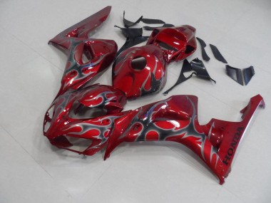 Cheap 2006-2007 Red Silver Flame Honda CBR1000RR Motorcycle Fairings Kits Canada