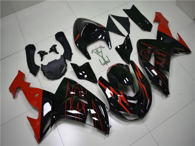 Cheap 2006-2007 Black Red Kawasaki ZX10R Motorcycle Fairings Canada