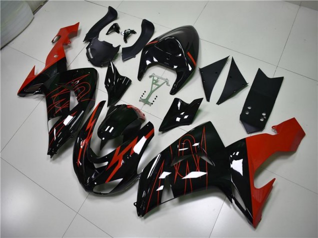 Cheap 2006-2007 Black Red Kawasaki ZX10R Motorcycle Fairings Canada