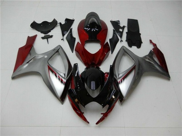 Cheap 2006-2007 Red Silver Suzuki GSXR 600/750 Bike Fairing Kit Canada Cheap 2006-2007 Red Silver Suzuki GSXR 600/750 Bike Fairing Kit Canada