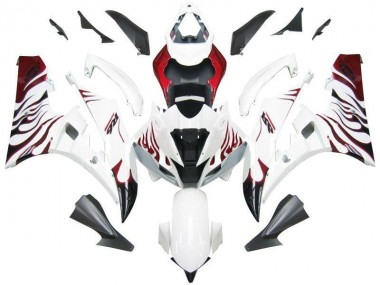 Cheap 2006-2007 White Red Flame Yamaha YZF R6 Motorcycle Fairing Canada