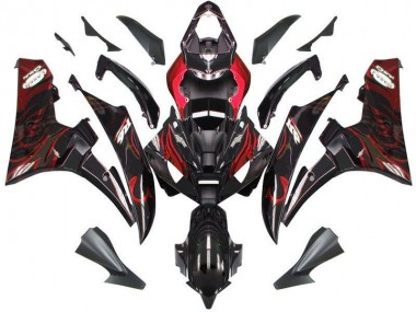 Cheap 2006-2007 Black Red Flame Yamaha YZF R6 Bike Fairing Canada