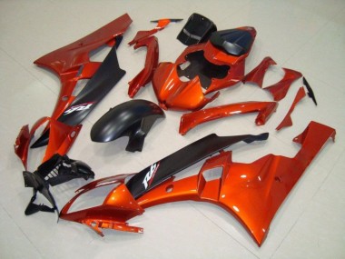 Cheap 2006-2007 Orange Matte Black Yamaha YZF R6 Motorcycle Fairing Kits Canada