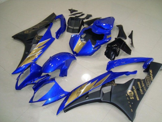 Cheap 2006-2007 Black Blue with Gold Sticker Yamaha YZF R6 Motorcycle Fairing Kit Canada Cheap 2006-2007 Black Blue with Gold Sticker Yamaha YZF R6 Motorcycle Fairing Kit Canada