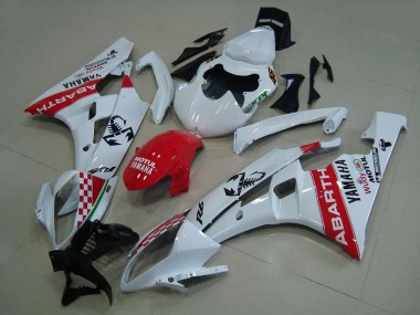 Cheap 2006-2007 White Red Abarth Yamaha YZF R6 Motorcycle Fairings Canada