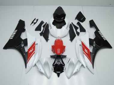 Cheap 2006-2007 White Red and Matte Black Yamaha YZF R6 Motorbike Fairings Canada