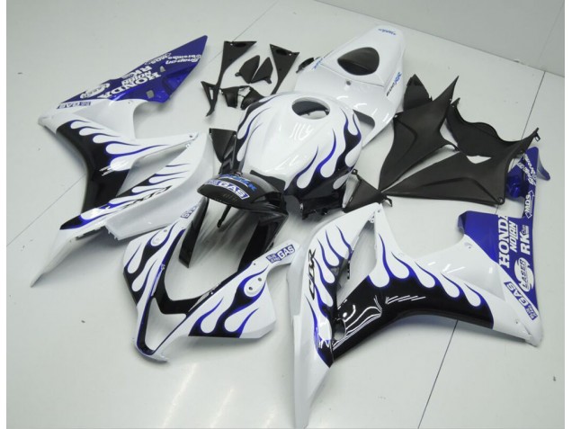 Cheap 2007-2008 White Blue Flame Honda CBR600RR Bike Fairings Canada Cheap 2007-2008 White Blue Flame Honda CBR600RR Bike Fairings Canada