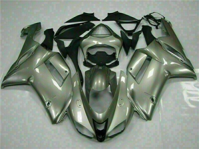 Cheap 2007-2008 Silver Kawasaki ZX6R Motorcycle Fairings Kits Canada Cheap 2007-2008 Silver Kawasaki ZX6R Motorcycle Fairings Kits Canada