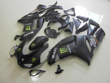 Cheap 2007-2008 Matte Black Monster Kawasaki ZX6R Moto Fairings Canada