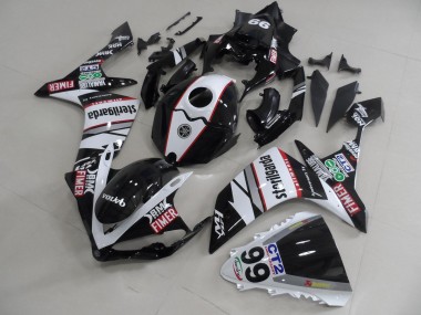 Cheap 2007-2008 Black White Stickers Packs Yamaha YZF R1 Motorcycle Fairings Kit Canada