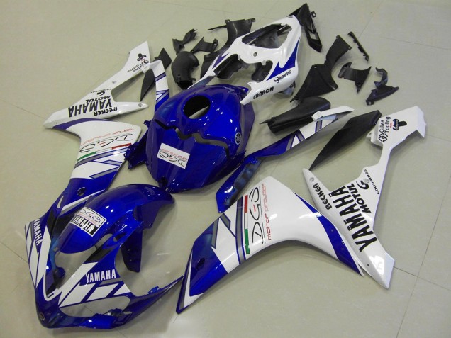 Cheap 2007-2008 White Blue Tri Colour Yamaha YZF R1 Motorcycle Replacement Fairings Canada Cheap 2007-2008 White Blue Tri Colour Yamaha YZF R1 Motorcycle Replacement Fairings Canada