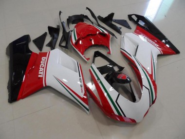 Cheap 2007-2014 Red White Ducati 848 1098 1198 Motorcycle Fairings Kit Canada
