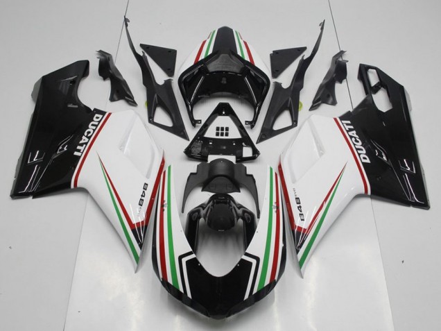 Cheap 2007-2014 Black Green and White Ducati 848 1098 1198 Motorcycle Fairing Kit Canada Cheap 2007-2014 Black Green and White Ducati 848 1098 1198 Motorcycle Fairing Kit Canada