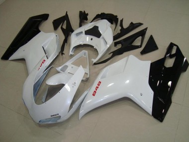 Cheap 2007-2014 Pearl White Black Ducati 848 1098 1198 Motorcycle Fairing Kits Canada
