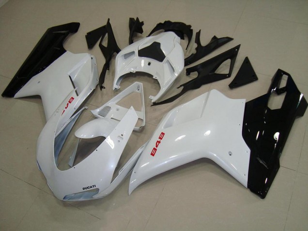 Cheap 2007-2014 Pearl White Black Ducati 848 1098 1198 Motorcycle Fairing Kits Canada Cheap 2007-2014 Pearl White Black Ducati 848 1098 1198 Motorcycle Fairing Kits Canada