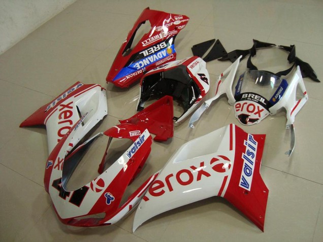 Cheap 2007-2014 White Red Xerox Ducati 848 1098 1198 Bike Fairings Canada