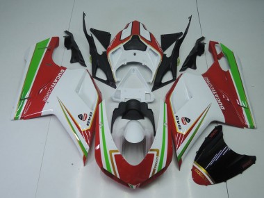 Cheap 2007-2014 Red White and Green Ducati 848 1098 1198 Replacement Motorcycle Fairings Canada