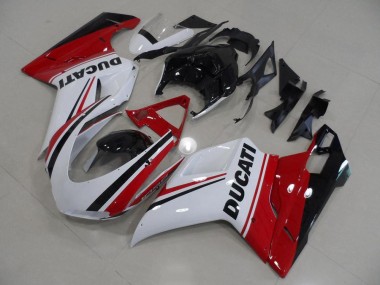 Cheap 2007-2014 Red White Black Ducati 848 1098 1198 Bike Fairing Kit Canada