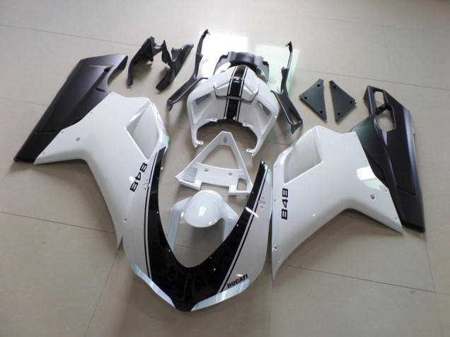 Cheap 2007-2014 White and Black Stripe Ducati 848 1098 1198 Replacement Fairings Canada Cheap 2007-2014 White and Black Stripe Ducati 848 1098 1198 Replacement Fairings Canada